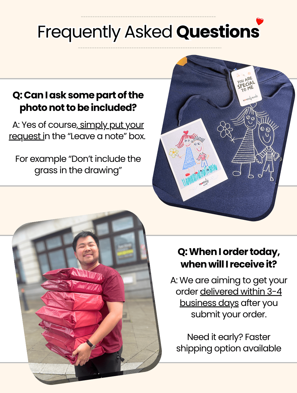 Personalised Hand-drawn Outline Embroidered Hoodies, Sweatshirts & Zip-ups