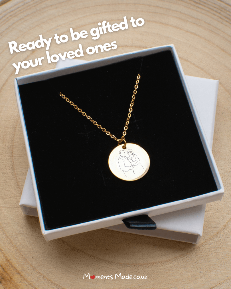 Memory Necklace | Hand-drawn Photo Outline  ✨