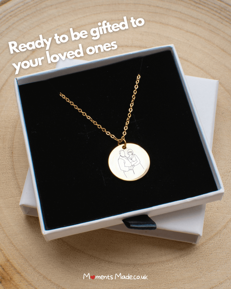 Memory Necklace | Hand-drawn Photo Outline  ✨