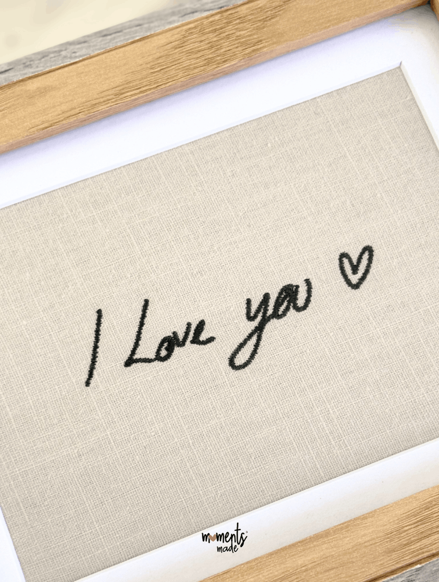 Custom Handwriting Embroidery Framed Keepsake