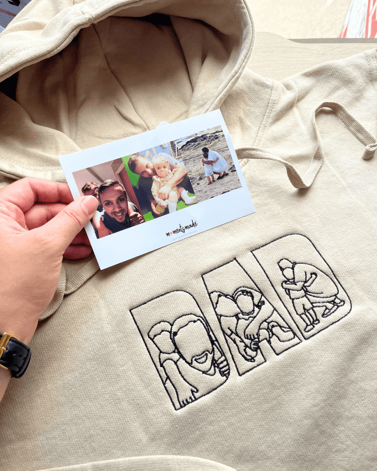 Personalised "DAD" Photo Outline Embroidered Hoodies, Sweatshirts & Zip-ups
