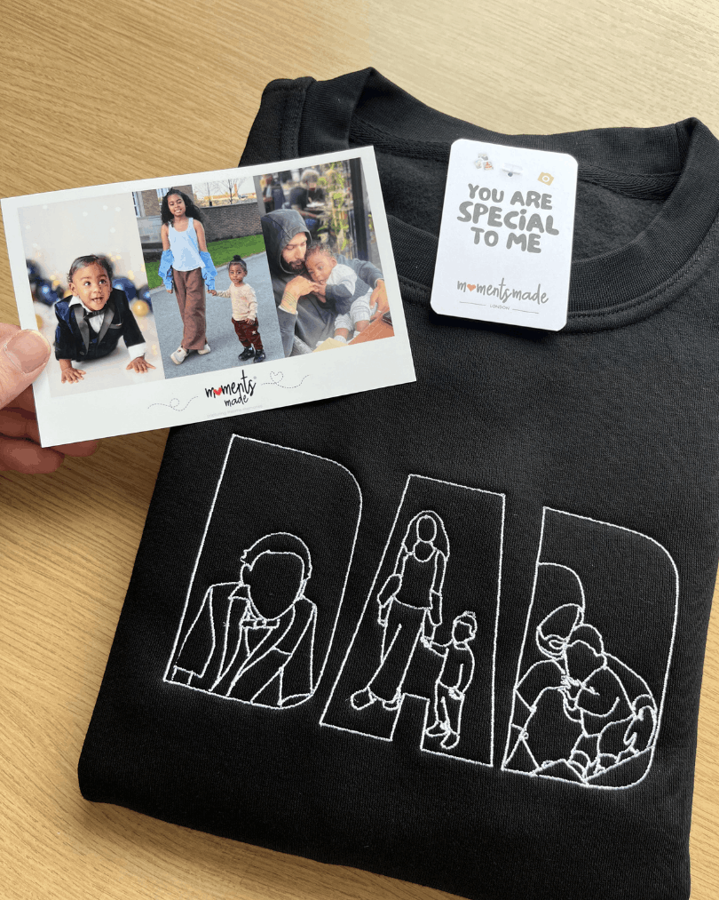 Personalised "DAD" Photo Outline Embroidered Hoodies, Sweatshirts & Zip-ups