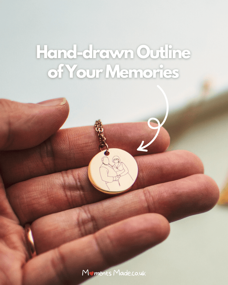 Memory Necklace | Hand-drawn Photo Outline  ✨