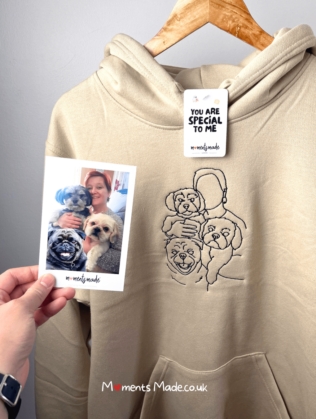 Personalised Hand-drawn Outline Embroidered Hoodies, Sweatshirts & Zip-ups