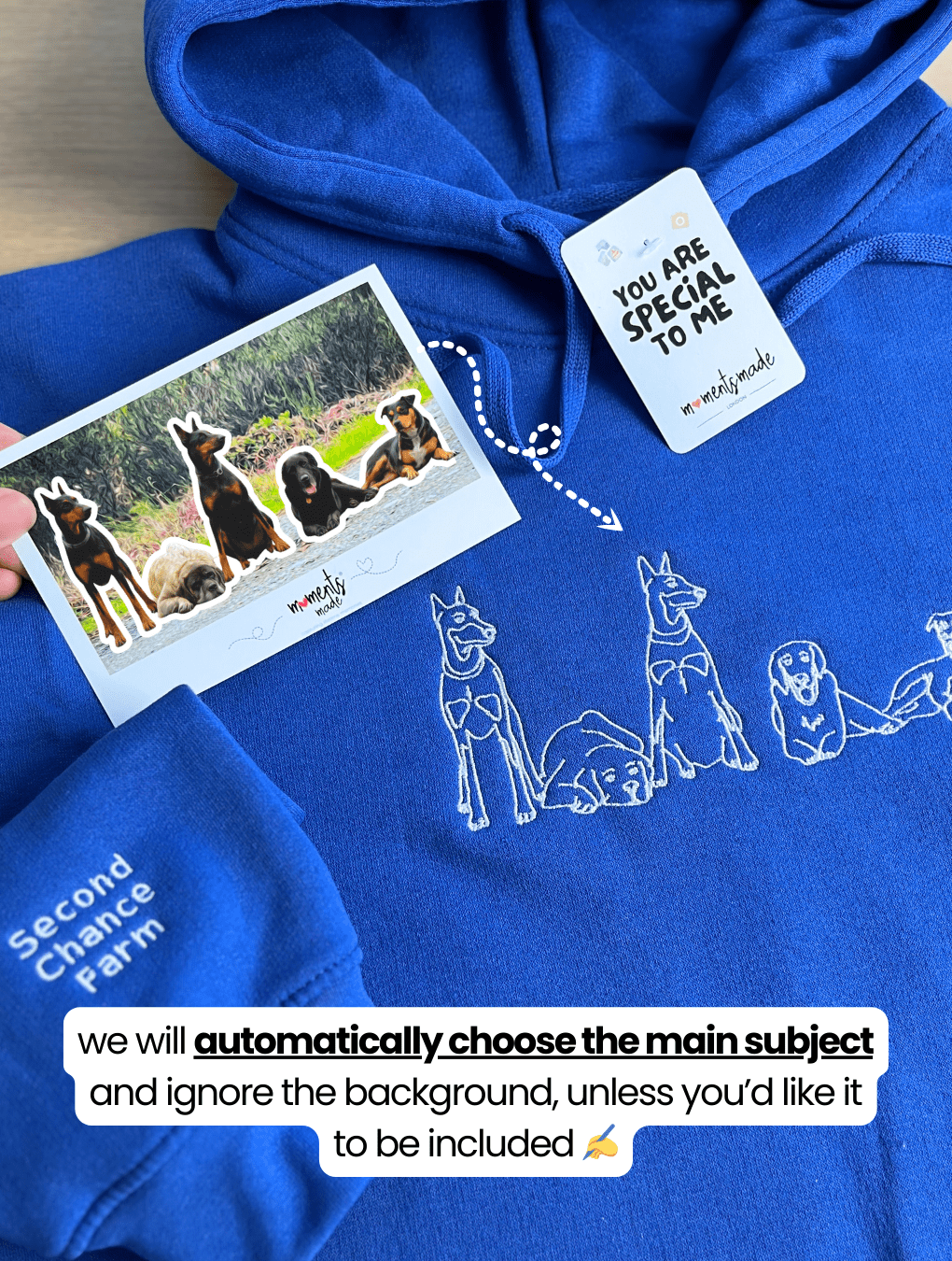 Personalised Hand-drawn Outline Embroidered Hoodies, Sweatshirts & Zip-ups