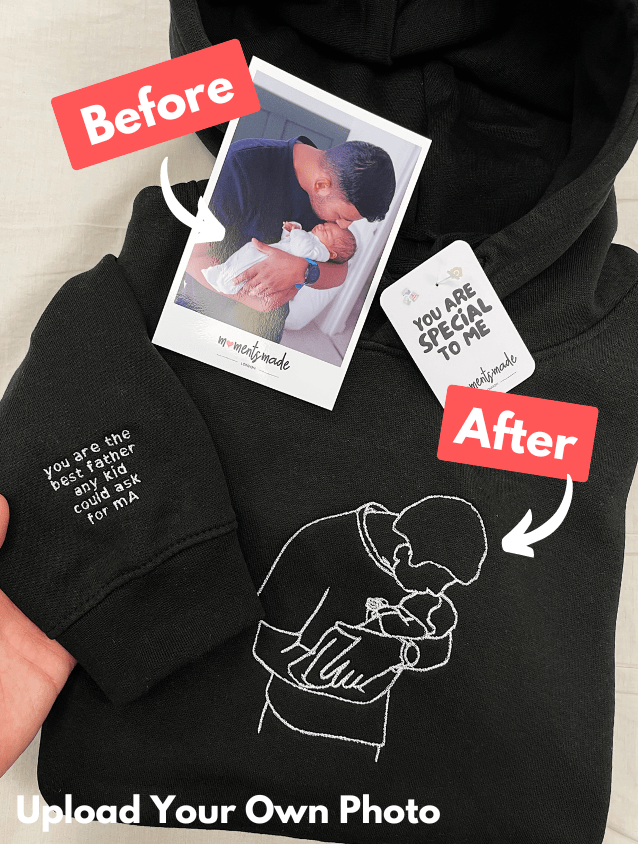 Personalised Hand-drawn Outline Embroidered Hoodies, Sweatshirts & Zip-ups