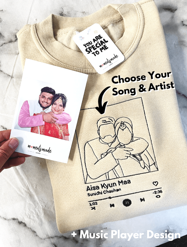 Personalised Hand-drawn Outline Embroidered Hoodies, Sweatshirts & Zip-ups