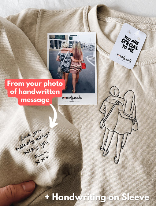 Personalised Hand-drawn Outline Embroidered Hoodies, Sweatshirts & Zip-ups