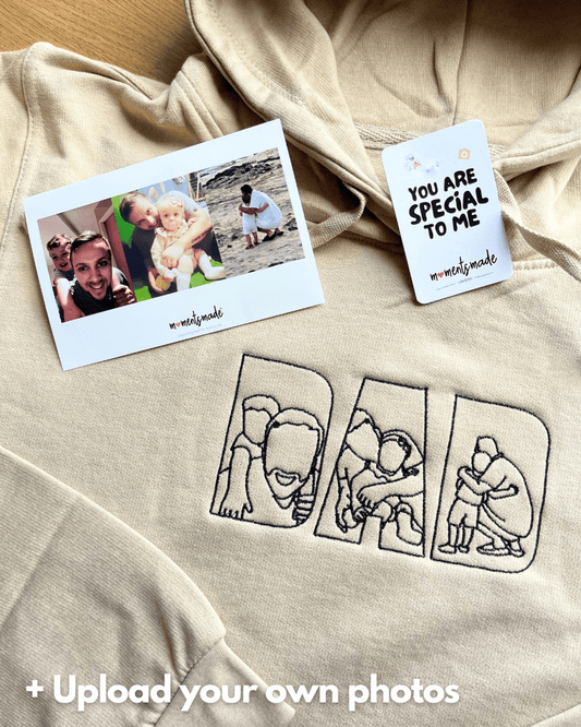 Personalised "DAD" Photo Outline Embroidered Hoodies, Sweatshirts & Zip-ups