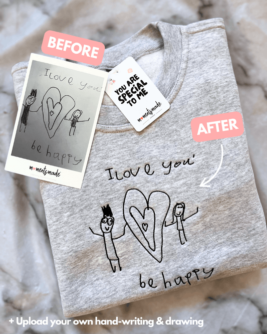 Personalised Handwriting & Drawing Embroidered Hoodies, Sweatshirts & Zip-ups