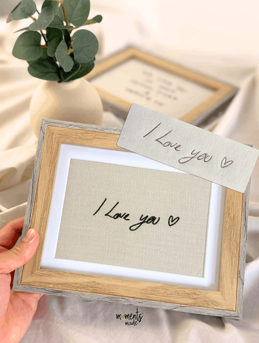 Custom Handwriting Embroidery Framed Keepsake