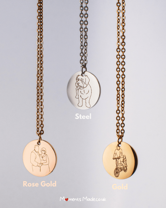 Memory Necklace | Hand-drawn Photo Outline  ✨