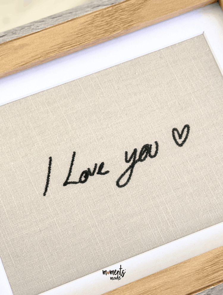 Custom Handwriting Embroidery Framed Keepsake
