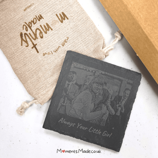 Personalised Photo Laser Engraved Slate Coaster ✨ [New]