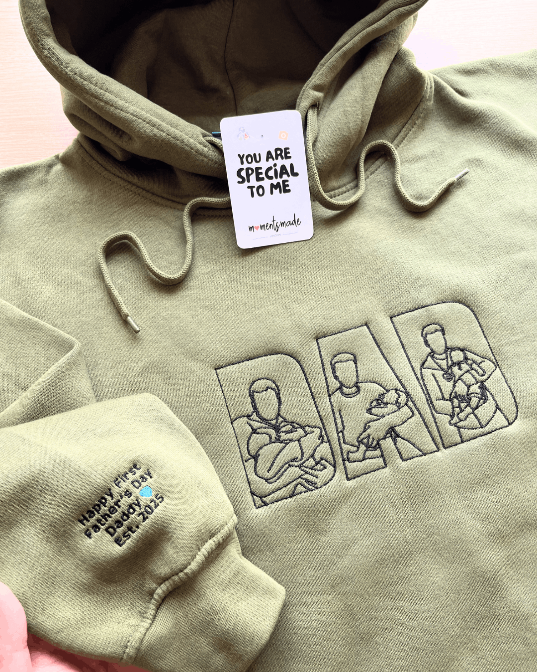 Personalised "DAD" Photo Outline Embroidered Hoodies, Sweatshirts & Zip-ups