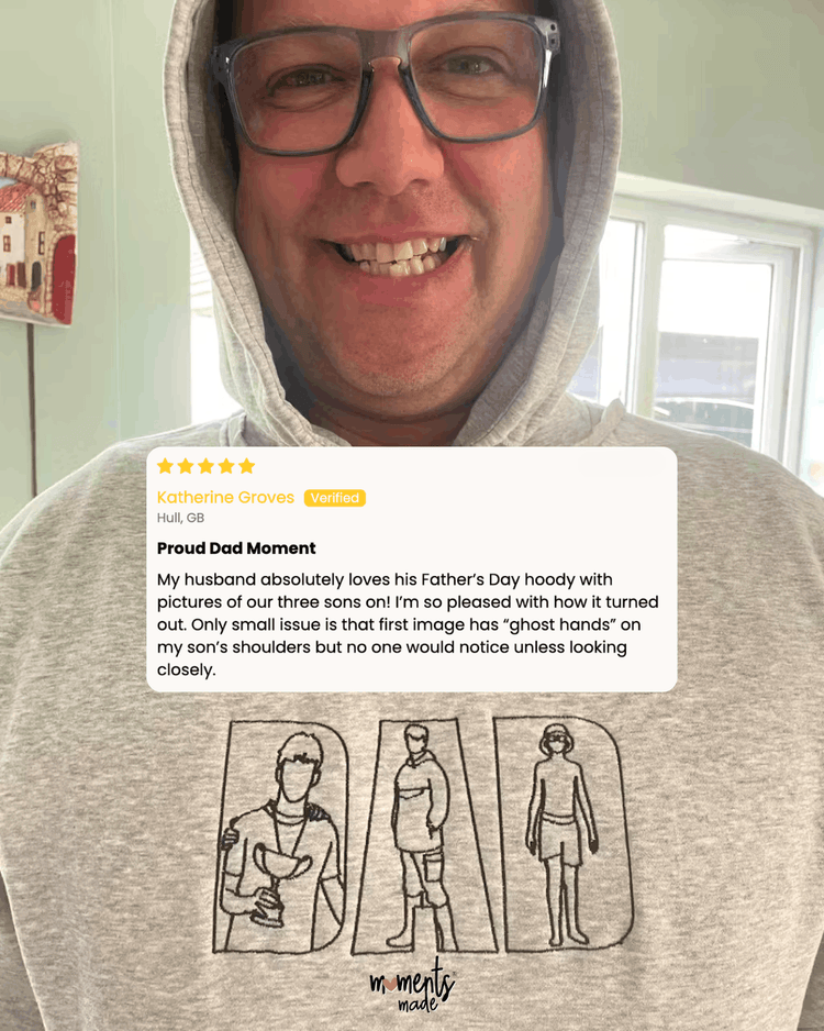 Personalised "DAD" Photo Outline Embroidered Hoodies, Sweatshirts & Zip-ups