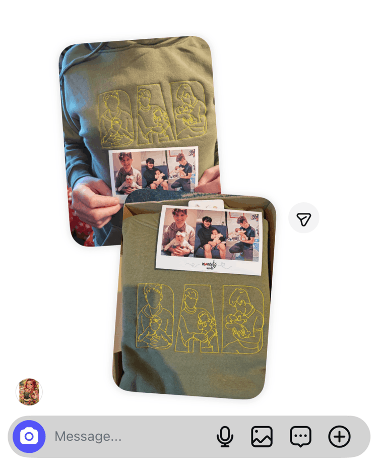 Personalised "DAD" Photo Outline Embroidered Hoodies, Sweatshirts & Zip-ups