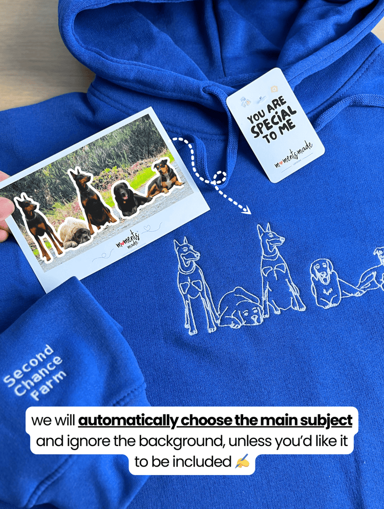 Personalised Hand-drawn Outline Embroidered Hoodies, Sweatshirts & Zip-ups